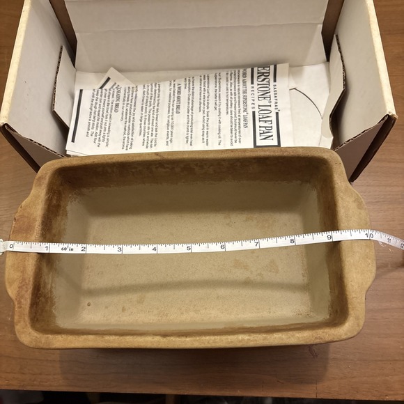 VTG Superstone Sassafras Loaf Pan Baker | Unglazed Stoneware Baking 1993 USA - Picture 5 of 5